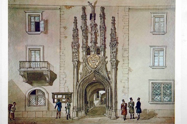 Vyobrazení Staré radnice od malíře Franze Richtera, rok 1833. Repro: Archiv města Brna