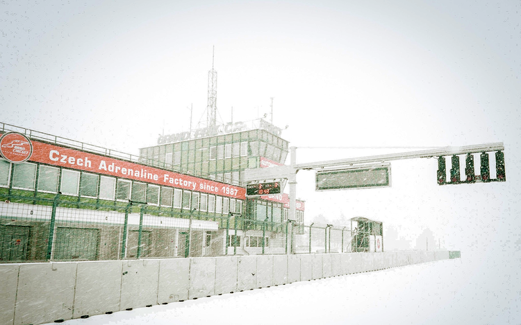 Masarykův okruh v zimě. Foto: Automotodrom Brno
