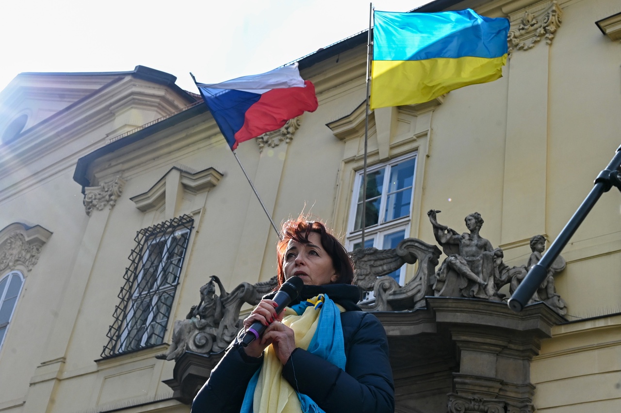 Demonstrace na podporu Ukrajiny