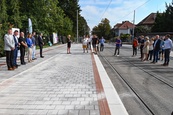 Tisková konference u příležitosti zprovoznění tramvajové trati a blížícího se dokončení rekonstrukce Lesnické ulice