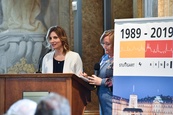 Pozdravení delegace města Stuttgartu primátorkou M. Vaňkovou u příležitosti 30. výročí partnerství měst Brna a Stuttgartu