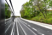 Slavnostní zprovoznění opravovaného úseku tramvajové trati na ulici Údolní