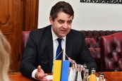 Přijetí ukrajinského velvyslance v ČR Jevhena Perebyjnise