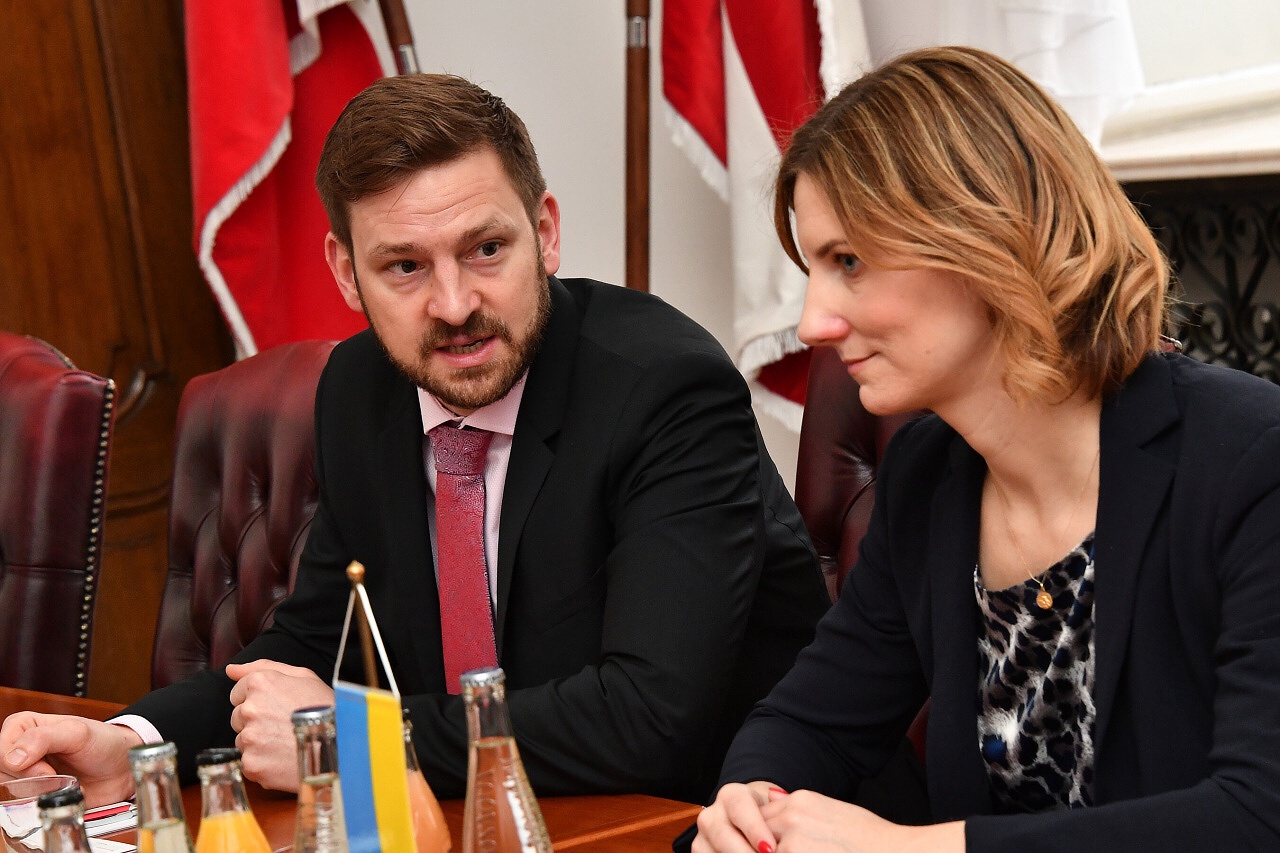 Přijetí ukrajinského velvyslance v ČR Jevhena Perebyjnise