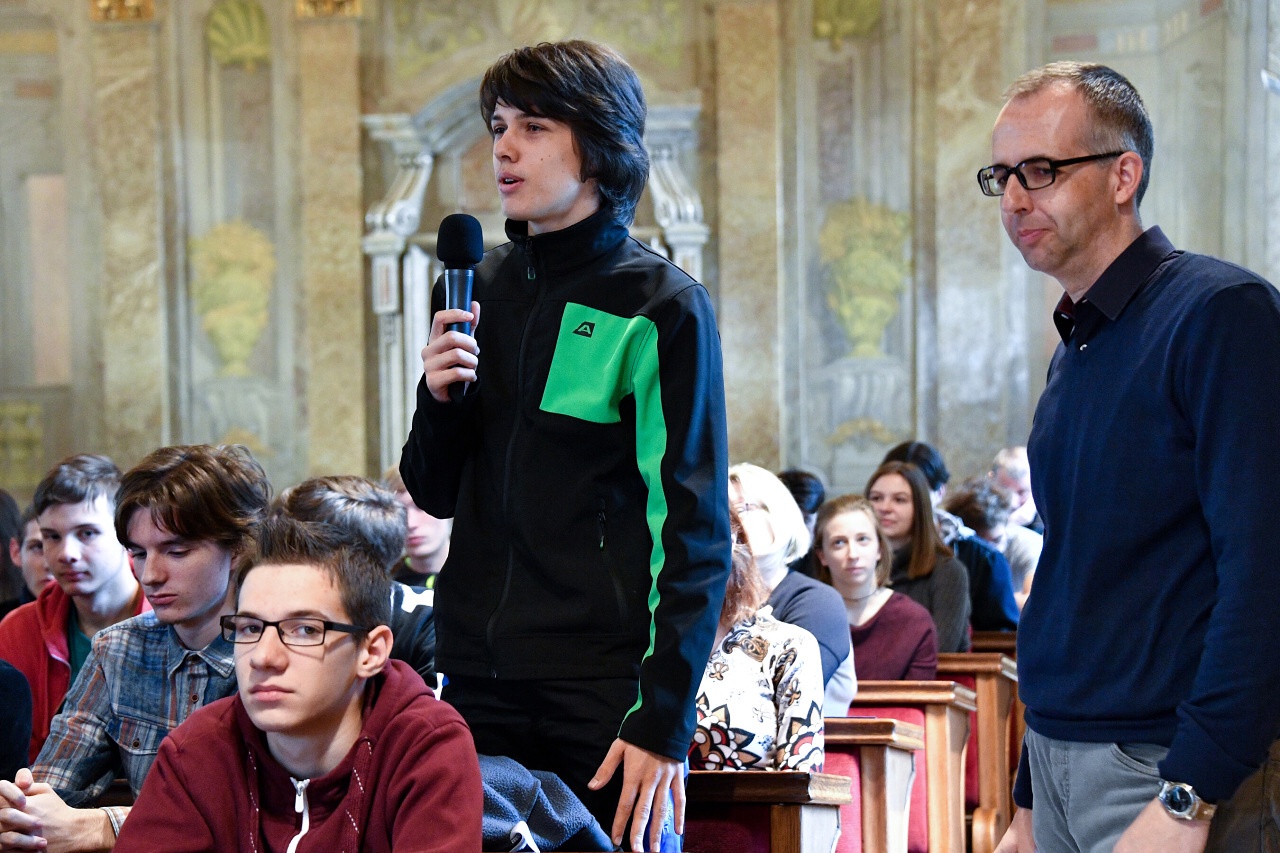 Debata primátora P. Vokřála se studenty Gymnázia Brno z Vídeňské ulice