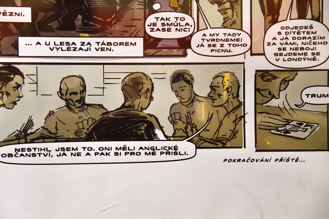 Vernisáž výstavy komiksových příběhů o třetím odboji Ještě jsme ve válce