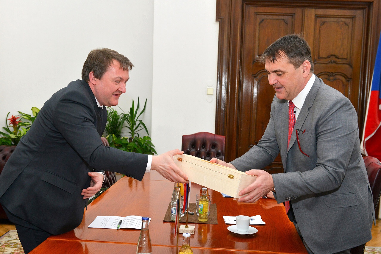 Přijetí velvyslance Slovinské republiky v ČR Leona Marca