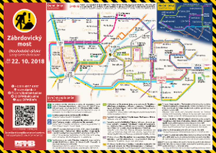 Stručný popis změn v městské hromadné dopravě v souvislosti s opravou Zábrdovické ulice. Grafika: DPMB a. s. 