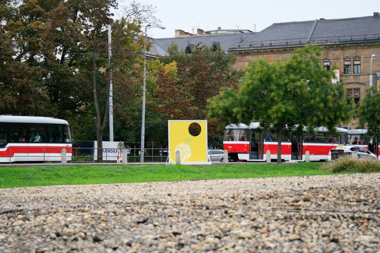 Výstavní panel na Moravském náměstí