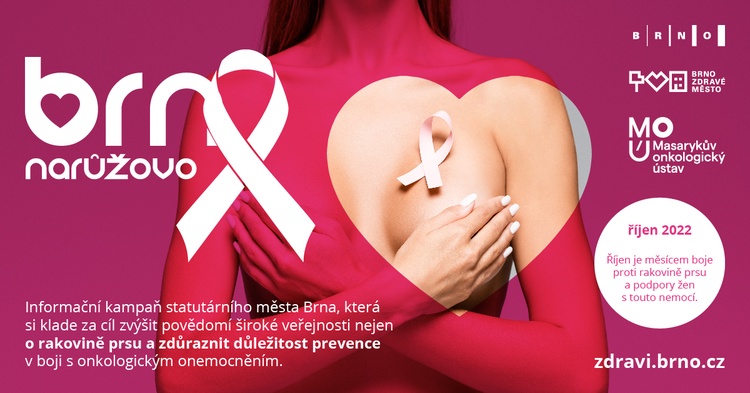 Kampaň Brno narůžovo cílí na prevenci rakoviny prsu.