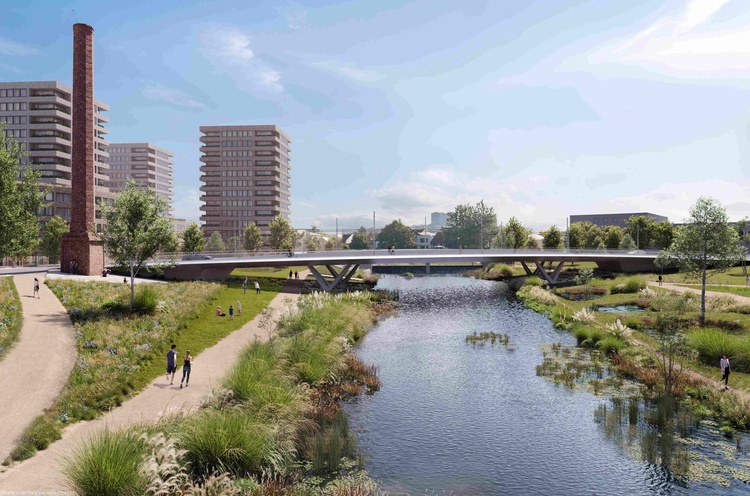 Bývalou Motorárnu a Novou Zbrojovku spojí nový most, autor Williams Matthews Associates